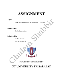 self-inflicted pains in different cultures