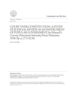COURT OVER CONSTITUTION - DigitalCommons @ LSU Law Center