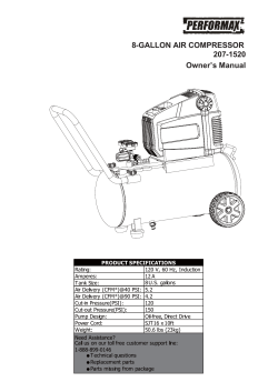 8-GALLON AIR COMPRESSOR 207-1520 Owner`s Manual