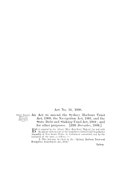 Act No. 34, 1908. An Act to amend the Sydney