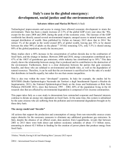 Italy`s case in the global emergency: development, social justice and