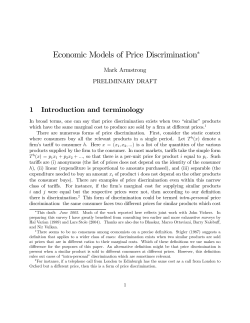 Economic Models of Price Discrimination#
