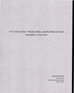 "As You Can See:" Brecht, Butler, and the Body in Caryl Churchill`s