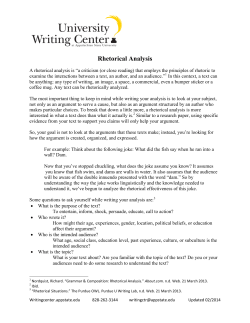 Rhetorical Analysis - University Writing Center