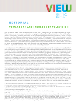 editorial. towards an archaeology of television