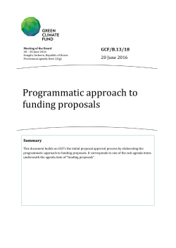 Programmatic approach to funding proposals