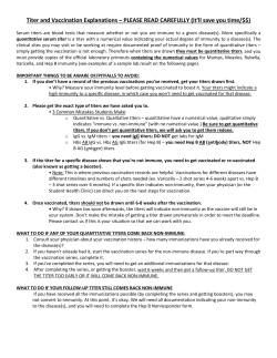 Titer and Vaccination Explanations &ndash; PLEASE READ CAREFULLY