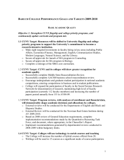 1 Objective 1: Strengthen CUNY flagship and college priority