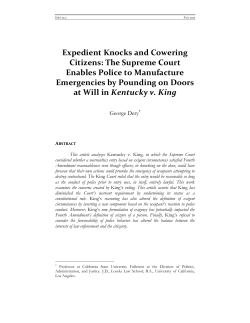 Expedient Knocks and Cowering Citizens