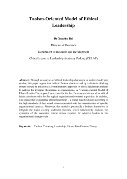 Taoism-Oriented Model of Ethical Leadership