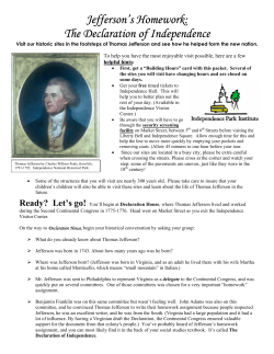 Jefferson`s Homework: The Declaration of Independence