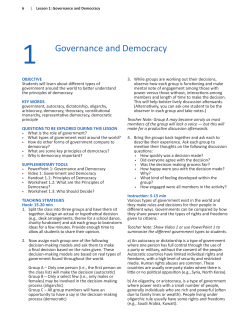 1 Governance and Democracy