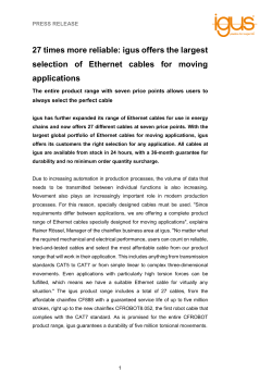 27 times more reliable: igus offers the largest selection of Ethernet