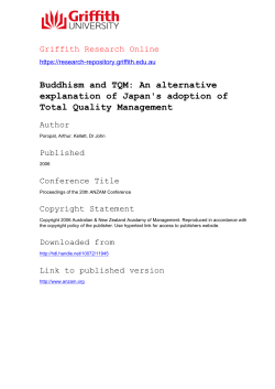 Buddhism and TQM: An alternative explanation of Japan`s adoption