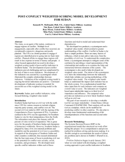 post-conflict weighted scoring model development for sudan