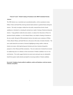 Media Framing of Feminism in the 2008 Presidential Election