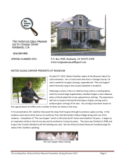 NOTED GLASS CARVER PRESENTS AT MUSEUM