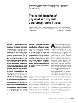 The health benefits of physical activity and cardiorespiratory fitness