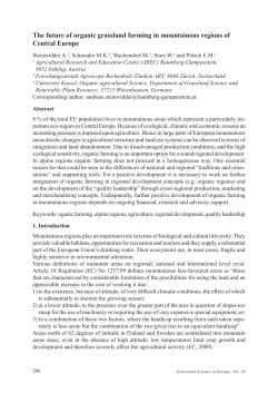 The future of organic grassland farming in mountainous regions of