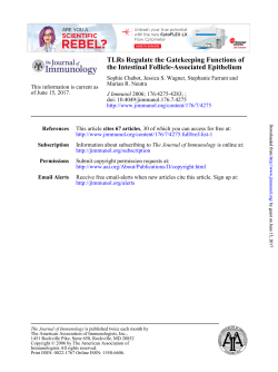the Intestinal Follicle-Associated Epithelium TLRs Regulate the