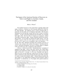 The Impact of the American Doctrine of Discovery on Native Land