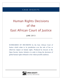 Case Digests: Human Rights Decisions of the East African Court of