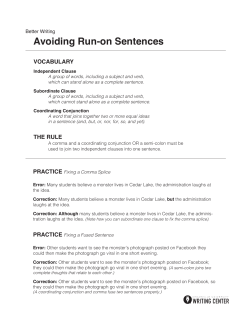 Avoiding Run-on Sentences