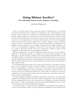 Giving Without Sacrifice?