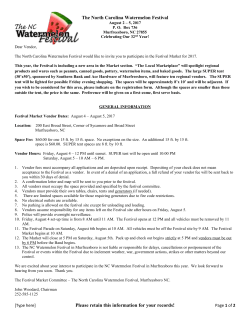 Festival Market Craft Vendor Letter and Application