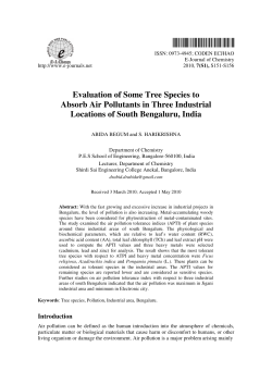 Evaluation of Some Tree Species to Absorb Air Pollutants