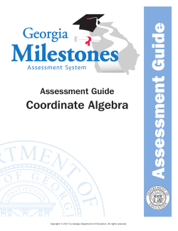 Georgia Milestones Coordinate Algebra EOC Assessment