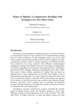 Paper or Digital: A Comparative Reading with
