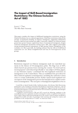The Impact of Skill-Based Immigration Restrictions: The Chinese