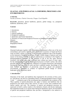 Glacial and Periglacial Landforms, Processes and