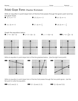 Point-Slope Form (Practice Worksheet)