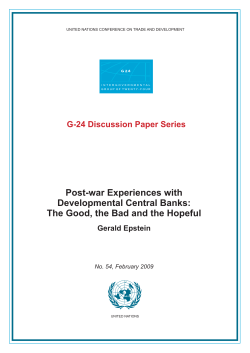 Post-war Experiences with Developmental Central Banks - G-24