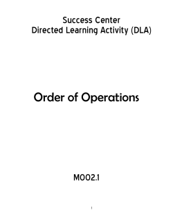 Order of Operations