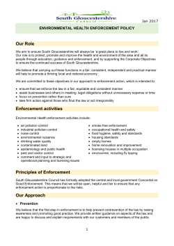 Our Role Enforcement activities Principles of Enforcement Our