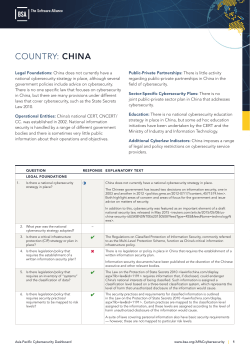 COUNTRY: CHINA - EU Cybersecurity Dashboard