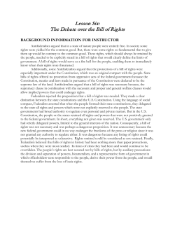 Lesson Six: The Debate over the Bill of Rights
