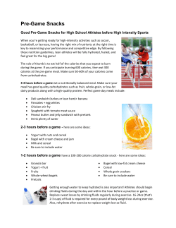 Pre-Game Snacks - School Nutrition and Fitness
