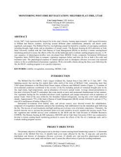 monitoring post-fire revegetation: milford flat fire, utah