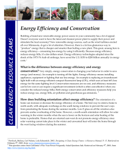 Energy Efficiency and Conservation
