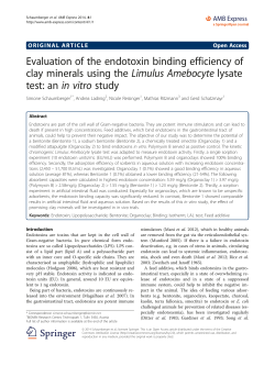 Evaluation of the endotoxin binding efficiency of clay minerals using