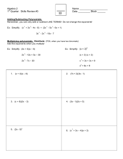 3 Operations with Polynomials