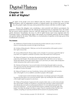 Chapter 10 A Bill of Rights?