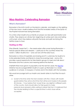 Nisa-Nashim: Celebrating Ramadan