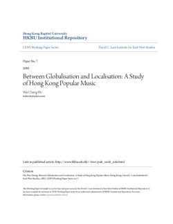 Between Globalisation and Localisation
