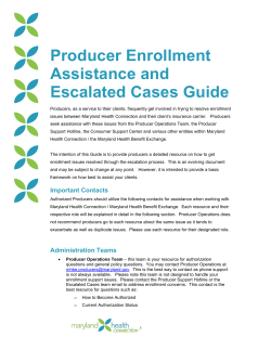 Producer Enrollment Assistance and Escalated Cases Guide