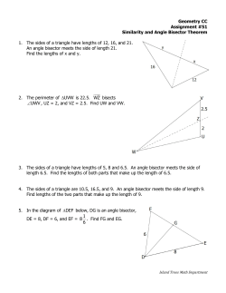 Geometry CC Assignment #51 Similarity and Angle Bisector